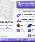 Clear Soft Close Cabinet Bumpers With Adhesive Rubber Cushions For Drawers Cutting Boards And Picture Frames Non Slip Circular Dots infographic