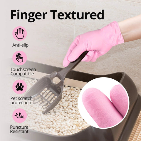 SwiftGrip Pink Nitrile Gloves, 3-mil, latex-free disposable; medium size
