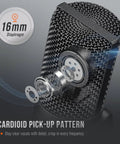 Close-up of USB Condenser Microphone For Mac And Windows, Plug And Play Cardioid USB Mic with 16mm diaphragm and metal mesh grille.