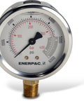 Dual-Scale Hydraulic Pressure Gauge 0 To 6000 Psi And 0 To 400 Bar, 2.5 Inch Dial, Lower Mount Connection, Quarter Inch NPTF Male Thread