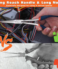 7 Inch Long Needle Nose Pliers For Jewelry Making And Wire Looping, Precision Mini Pliers with smooth jaws shown in use