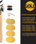 Bowl Sander For Woodturning 44 Piece Set With Two Inch Sanding Discs Hook And Loop Grits 80 120 150 220 and Hardwood Handle