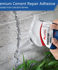 Applying Fast Cure Concrete Crack Sealant For Slab Repairs, Quick Drying Waterproof Filler And Weather Resistant Caulking Glue to a crack.