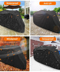 Heavy Duty Adult Tricycle Cover Tough As Nails For Three Wheel Bikes All Season Weatherproof Outdoor Storage Waterproof Dustproof Windproof Fits Mountain Road Cruiser And Some E Bikes 75L 30W 44H, black cover in rain
