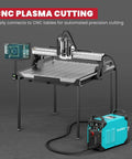 CNC cutting table with Bestarc plasma cutter connected, showcasing CNC plasma cutting setup for precise metal work.