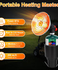 Portable Propane Heater for Golf Carts With Cup Holder Keeps You Toasty In Cold Rounds Cordless Outdoor Warmer shown