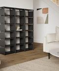 18 Cube Extra Large Book Shelf DIY Cube Storage Organizer For Bedroom Living Room And Home Office In Black Finish