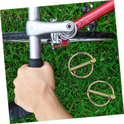 Heavy Duty Lynch Pin Assortment Kit, 10-Piece Set, 3/16 Inch Locking Clips For Farm Tractors, Trailers, And Lawn Mowers, Smooth Edges For Safe Handling, Secure Lock, Prevents Accidental Disengagement, Durable Steel Pins in bicycle hitch use