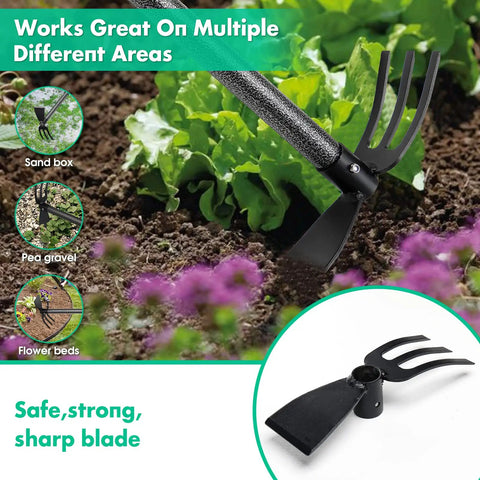 Two In One Garden Hoe And Cultivator With Adjustable 31 Inch Handle Carbon Steel Blade Heavy Duty Tiller in garden soil