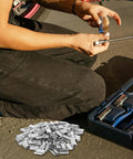 Heavy-Duty Steel Strapping Clips With Iron Buckles 1Kg Pack, manual strapping use with no tools, industrial shipping supplies shown