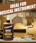 Ready Mix Hide Glue Sixteen Oz for Fine Furniture and Antique Restoration with violin in background.
