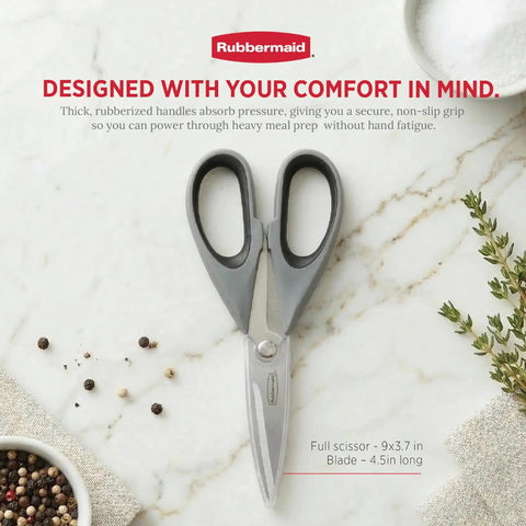 Heavy Duty Stainless Steel Kitchen Scissors With Comfy Non Slip Grip And Reliable Safety Sheath Rust Resistant Chef Shears For Chopping Through Meat Poultry Fresh Herbs Hassle Free Dishwasher Clean Design
