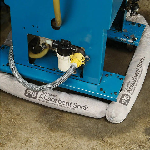 Absorbent Sock For Machine Leaks 3 Inch By 42 Inch Absorbs Up To 64 Oz Per Sock 40 Pack Formable Polypropylene Sock That Hugs Corners And Contains Puddles For Safer Worksites