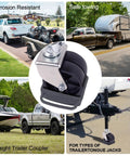 Beefed Up Dual Wheel Trailer Jack Attachment With Safety Chock, 2000 Lb Capacity Tongue Jack Caster For Utility Boat And RV Trailers, Fits 2 Inch Tubes