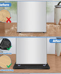 Mini Fridge Silicone Mat With Four Base Risers 24 By 24 By 0.8 Inches Drip Tray showing non-leaking and non-scratching features