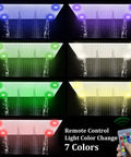 Sleek Matte Black Ceiling Rain Shower System With 24X32 Inch Led Spray Head showcasing 7 color light options in a waterfall design.