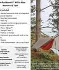 Mantis Ultralight Hammock With Mosquito Net And Storage Bag For All Seasons in Ember Orange setup between trees