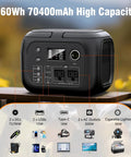 Portable Solar Generator 300W Peak Power Station with 260Wh Battery and 40W Solar Panel, detailed view on ports and controls.