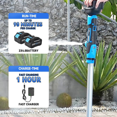 Cordless Stick Water Transfer Pump 720 GPH With Three Quarter Inch Outlet 2x4000mAh 21V Batteries And Charger Up To 90 Minute Run Time