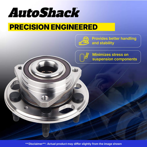 AutoShack front or rear wheel hub bearing assembly left or right with ABS replacement for 2000-2013 Chevrolet Impala GM cars