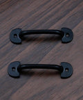 Mini Cabinet Hardware Handle Pulls Black Finish 2 Inch Hole Centers 50mm With Two Mounting Holes Zinc Alloy Pack Of 16 Screws Included