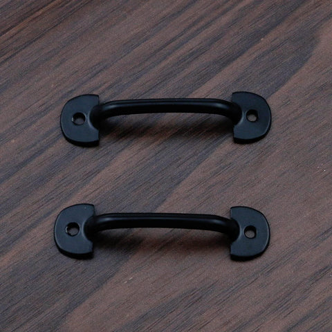 Mini Cabinet Hardware Handle Pulls Black Finish 2 Inch Hole Centers 50mm With Two Mounting Holes Zinc Alloy Pack Of 16 Screws Included