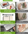 Comparison of Two Sided Non Toxic Cutting Board For Kitchen With Stainless Steel And BPA Free PP Surfaces 15.9 Inches Non Slip Cutting Mat Dual Sided Board For Meat And Fruit Easy To Clean Food Grade Kitchen Essential Must Have against other boards in kitchen use.