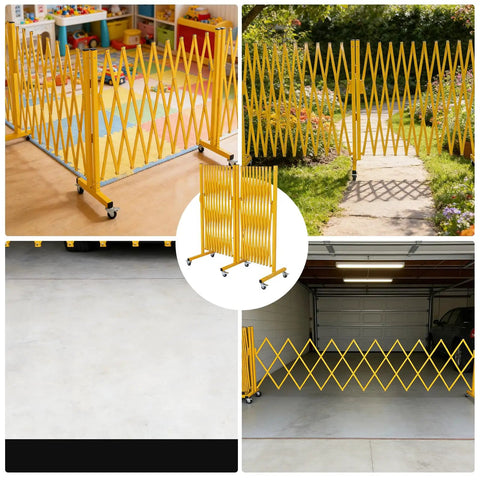 Heavy Duty Expandable Metal Barricade With Smooth Rolling Casters And One Eighty Degree Swivel Action for site safety and crowd control.