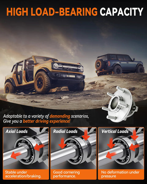 2 Pack Rear Wheel Bearing Hub Assembly 512347 For Mazda 3 2004 To 2013 And Mazda 5 2006 To 2010 2012 To 2017 5 Lug With ABS