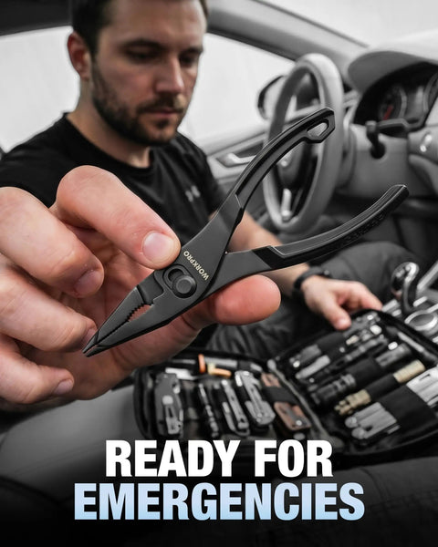 4.5 Inch Long Nose Slip Joint Pliers for Tight Spaces, Wicked Handy Narrow Jaw Pliers for Clamping, Bending, Winding, and Quick Size Adjustments in Small Work Areas in car emergency kit