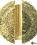 Close-up of Flat Head Brass Wood Screws Slotted Drive No. 4 By 3/8 Inch Solid Brass head, showing partial thread and durable surface.