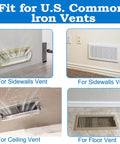 Magnetic Vent Deflector For 9 To 14 Inch Vents Adjustable Air Direction For Floor Wall And Ceiling Registers Easy Magnetic Installation Keeps Warm Or Cool Air Flow On Track Clear 2 Pack shown on various vents
