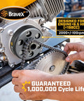 Mechanic installs centrifugal go kart clutch upgrade ten tooth three quarters inch bore for 40 41 420 chain on engine under 200cc