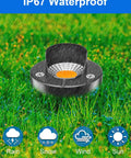 12 Pack 10W Low Voltage Landscape Well Lights Outdoor In Ground LED Pathway Garden Yard Lighting 3000K Warm White Waterproof