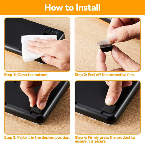 How to install Top Tier Self Adhesive Rubber Feet For Electronics And Gear 16 Pack Black Anti Slip Pads with clear steps.