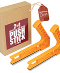 2 In 1 Safety-V Push Sticks For Table Saw, Band Saw, Jointer And Router Table Dual Mode Push Stick Pack of 2 with Box