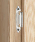 Brushed Satin Nickel Self Closing Cabinet Hinges For Flush Mount Face Frame Kitchen Cabinets Half Inch Overlay Pack Of 4 Screws Included Easy To Install Replaces Old Hinge Pattern Vallecloud installed on wood cabinet