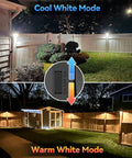 Solar Fence Lights Outdoor Waterproof Wall Lights For Steps And Patio, 4 Pack in cool and warm white modes illuminating backyard