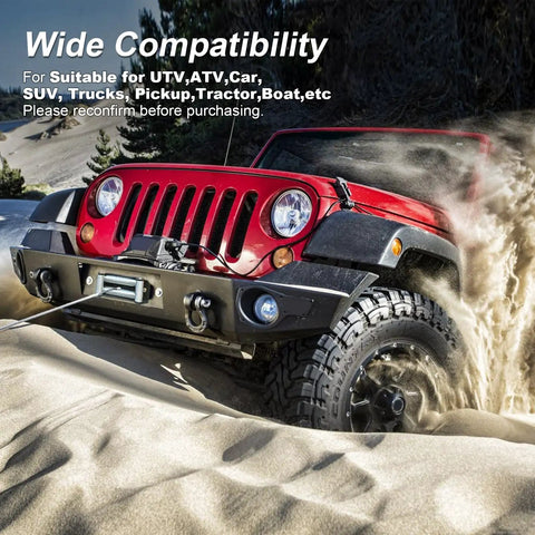 Red off-road vehicle using ATV Winch Mounting Bracket With Four Seven Eighths Inch Roller Fairlead Cable Guide For 2000 To 3500 Lbs Winches Fits Suzuki King Quad 450 500 700 750 From 2005 To 2022 pulled through sand