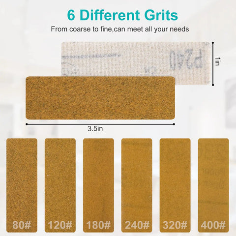Tiny But Mighty Detail Sander Kit For Tight Spaces And Small Projects, Micro Sanding Tools With A 60 Piece 6 Grit Sandpaper Set For Woodworking, Car Finishing And Metal Polishing, Durable Flexible Sandpapers For Easy Handheld Use