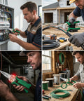 Heavy Duty 8 In 1 Wire Stripper And Voltage Tester With Beast Mode Crimping Pliers and Wire Twister used for electrical work.