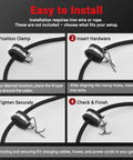 Installation steps for No Sweat Wall Mount Retractable EV Charger Cable Holder Reel Organizer Fits Tesla And Universal Level 2 EV Station.