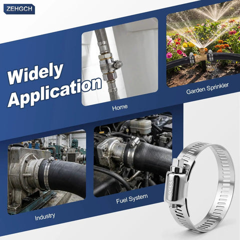 DIY Adjustable Stainless Steel Hose Clamp Kit With 25 Pieces for home, garden, industry, and fuel system applications.