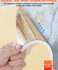 Peel And Stick Wallpaper Roll Featuring 9Mm Xpe Foam For Killer Thermal Insulation, Waterproof Moisture Proof 3d Linen Texture, Easy Peel Removable Wallcovering Ideal For Bedrooms Or Furniture, hand peeling back wallpaper.