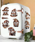 Fridge with coffee gnome magnets from 12 Piece Diamond Art Magnets Set With Coffee Gnome Refrigerator Art Easy DIY Diamond Painting Magnets Kit
