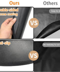 Comparison of a heat resistant fire pit mat showing double-sided silicone coating versus single-layer design.