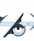 Must Have Go To Combination Square Set with Center Head and Protractor Head for precise measurements in metal and woodworking.