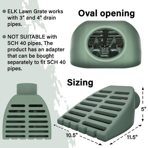 Heavy Duty Lawn Drain Grate for Yard Water Management and Foundation Protection, Sump Pump and Downspout Extension Ready, Compatible With 3 Inch And 4 Inch Thin Wall Drain Pipes, Keeps Water Away From Your Home
