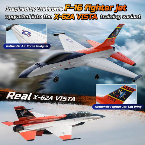 F16 Style RC Airplane With 4 Channel Control And 6 Axis Gyro Stabilizer Ready To Fly EPP Glider in flight with jet design.