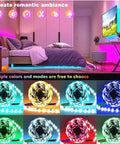 Music Sync RGB LED Strip Lights For Bedroom Vibe Two 65ft Rolls With Remote And App Control Color Changing Ambient Mood Lighting